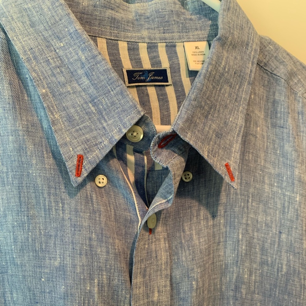 Tom James Linen Button Up Shirt - image 5
